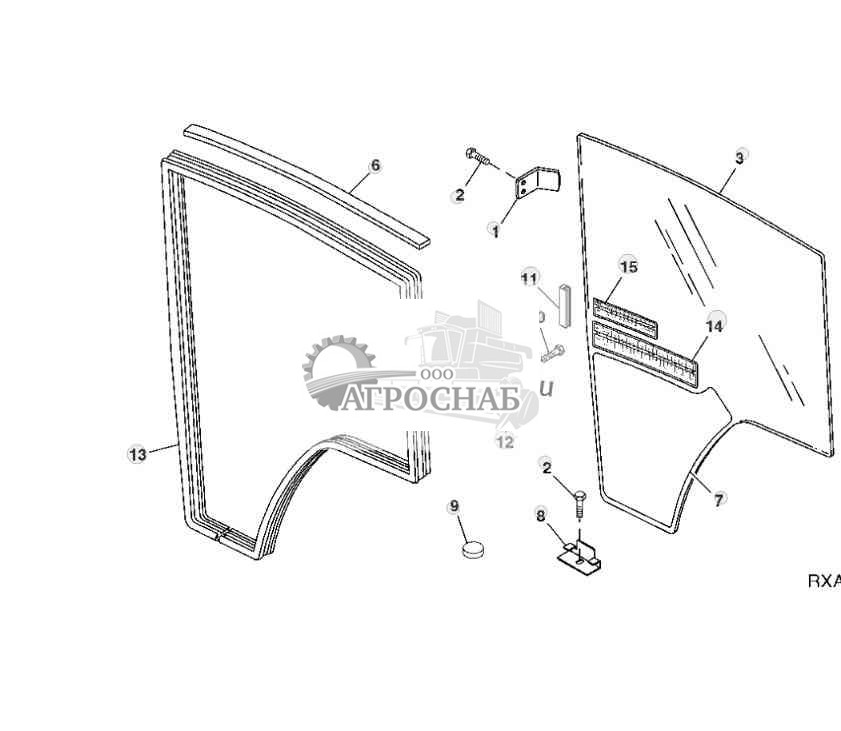 STATIONARY RIGHT-HAND GLASS 
